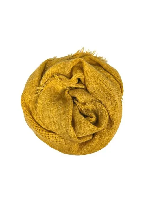 Cozy Mustard Yellow Scarf Lightweight Open & Closed Weave (Mix & Match 3/$15) - Picture 2 of 7